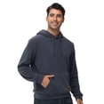 thumbnail image 5 of QPNGRP Men's Pullover Hoodies Plaid Long Sleeve Drawstring Casual Hooded Sweatshirts with Kanga Pockets Gray S, 5 of 6