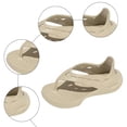thumbnail image 4 of Rokment Cushioned Platform Flip Flops for Women Men EVA Thick Bottom Slip on Thongs with Back Strap Comfortable Orthopedic Arch Support Beach Pool Walking Sandals Khaki Size 6.5, 4 of 5