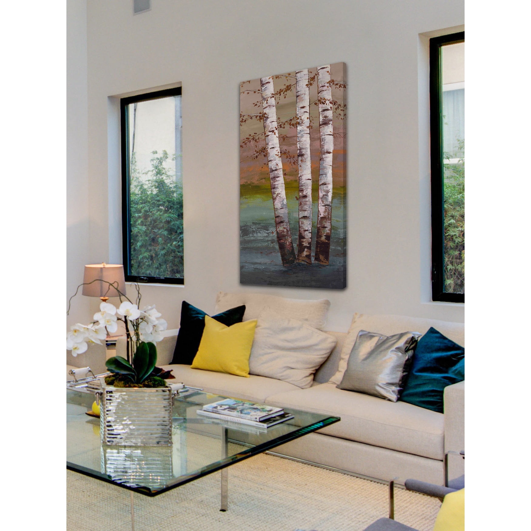"Birch at Breaking Light" Painting Print on Wrapped Canvas