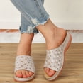 thumbnail image 6 of Womens Casual Slide Sandals Open Toe Platform Sandals Non Slip Breathable Fashion Summer Shoes, 6 of 9