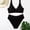 Black, variant on VBVC Womens Bikini Sets Two Piece Swimsuits Solid Color High Cut Bathing Suits Split Swimsuit