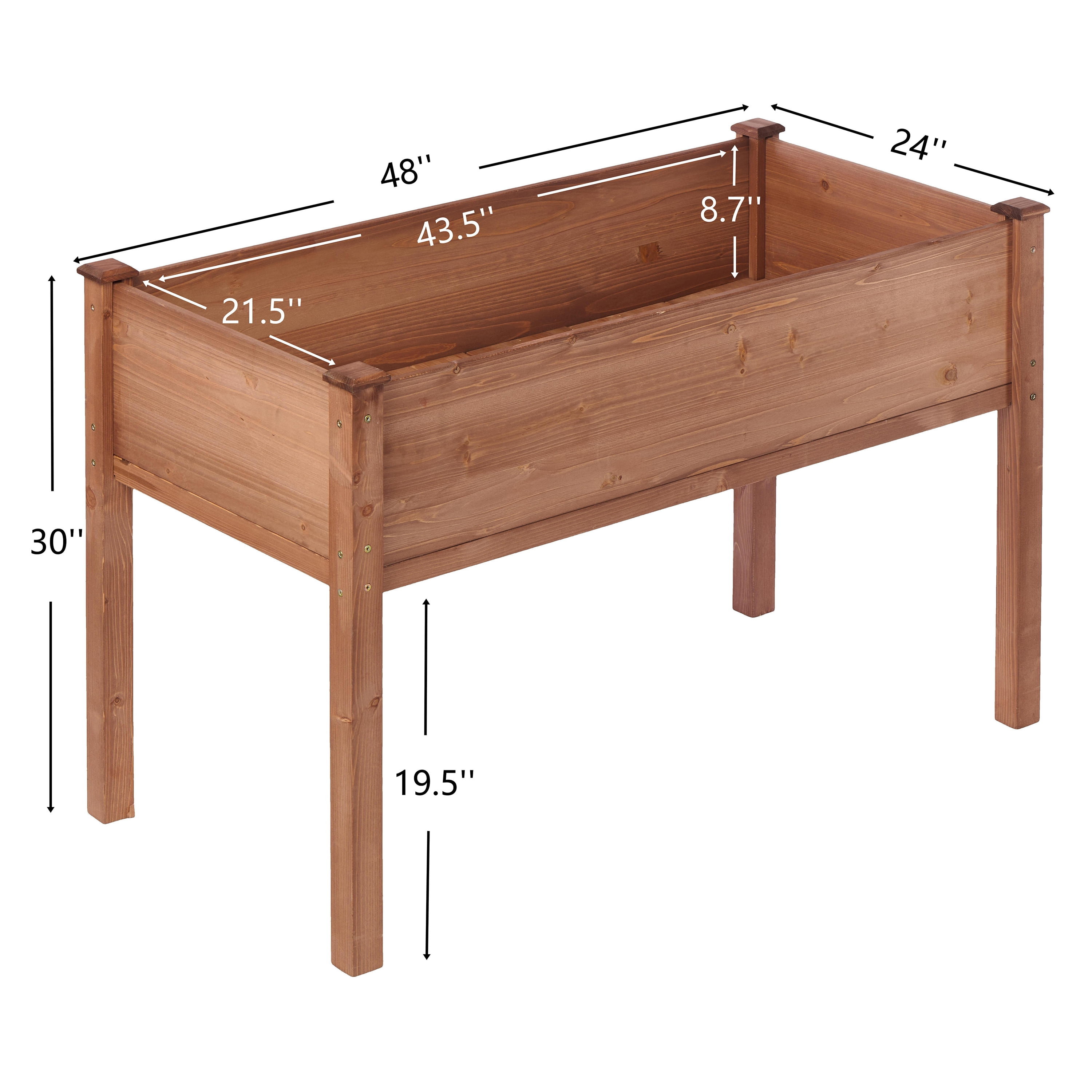 Raised Garden Bed with Legs, Elevated Wooden Planter Box for Outdoor Plants Flowers Fruits Vegetable Herb Growing