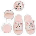 thumbnail image 6 of Fuzzy Slippers For Women Slippers Fuzzy Comfortable Shoes Cute Cat Print Open Toe Flat Slides Cozy Fall Winter Home Footwear Warm Cozy Winter House Slippers Bedroom Indoor House Shoes, 6 of 7