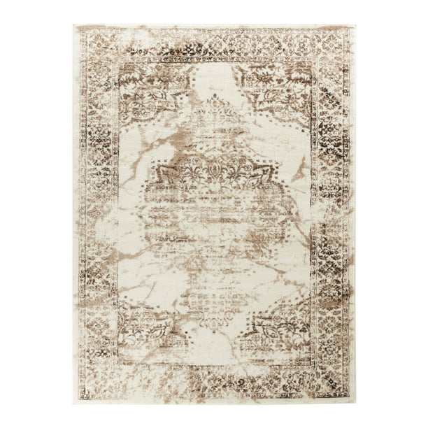 Elite Collection Rug Brown White Modern Oriental Design Premium Elite Collection Rug Brown White