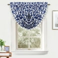 thumbnail image 5 of DriftAway Julia Sketch Waterfall Flower Floral Lined Thermal Insulated Energy Saving Window Curtain Valance for Living Room Rod Pocket Single 52 Inch by 18 Inch Plus 2 Inch Header Navy, 5 of 8