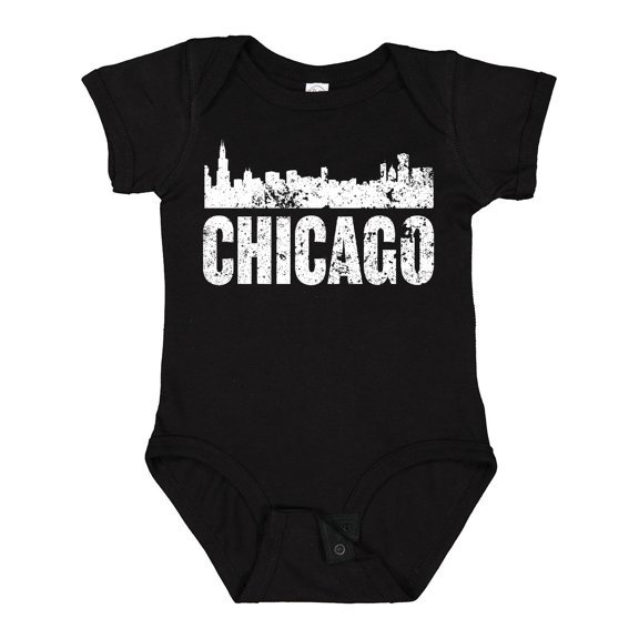 Inktastic Chicago Skyline Grunge Boys or Girls Baby Bodysuit