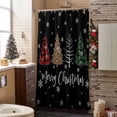 thumbnail image 3 of Christmas Shower Curtains Buffalo Plaid Xmas Tree Bath Curtain Snowflake Black Waterproof Seasonal Bathroom Shower Curtain Set with Hooks Decoration 48 x 72 Inches, 3 of 8