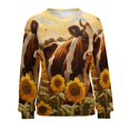 thumbnail image 7 of Farm Cows Womens Casual Crewneck Sweatshirt Long Sleeve Tops Cute Pullover Loose Fit, 7 of 7