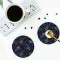 thumbnail image 4 of Gaeub Peacock Feathers Print 4 Pcs Leather Coasters for Drinks ,Drink Coasters Sets,Drink Table Cup Coasters for Living Room Kitchen Coffee Decor-Round Shape, 4 of 6