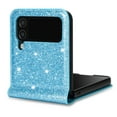 thumbnail image 4 of Phone Case for Samsung Galaxy Z Flip 5 Wallet Cover, Magnetic Closure Folio [Credit Card Holder] Bling Glitter PU Leather Shockproof Lightweight Cell Accessories Women,Blue, 4 of 10