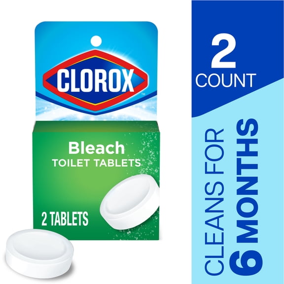 Clorox Bleach Automatic Toilet Bowl Cleaner Tablets, 2 Pack