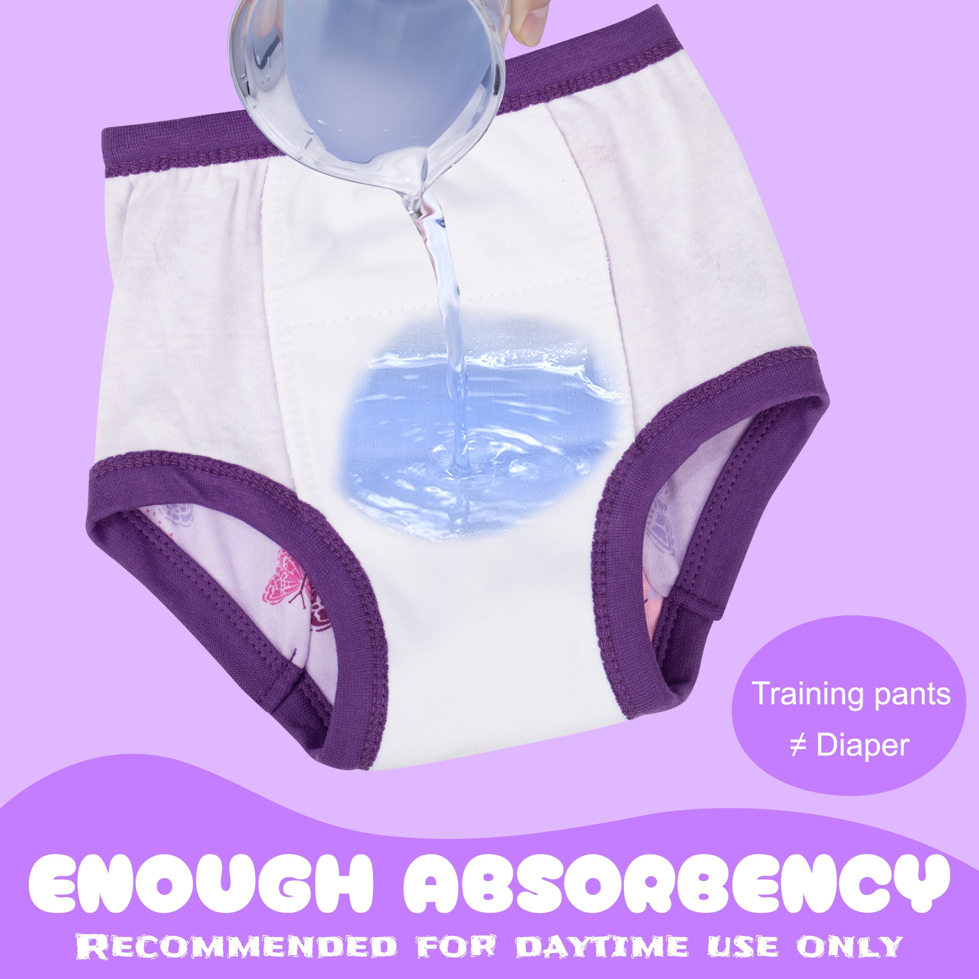 BIG ELEPHANT 10 Packs Baby Girls' and Boys' Potty Training Pants, 100% Cotton Absorbent Training Underwear for Toddler, 5-6Y
