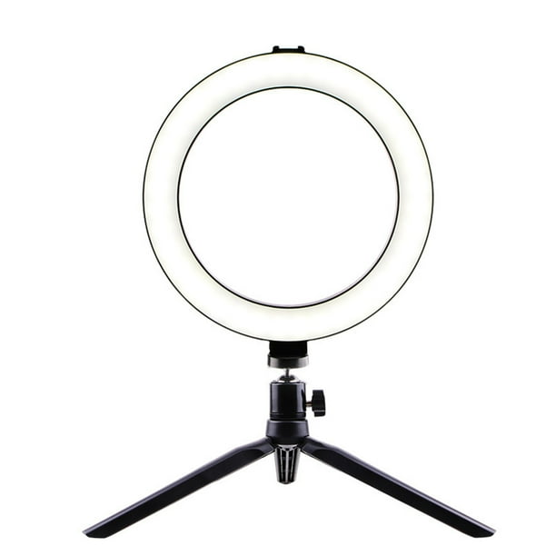 Lámpara Selfie 200MM Anillo de luz LED Luz de relleno Fotografía LED Selfie Luz Lámpara de teléfono con cámara regulable con trípodes de mesa Alimentado por USB para transmisión en vivo / maquillaje Eccomum Lámpara Selfie