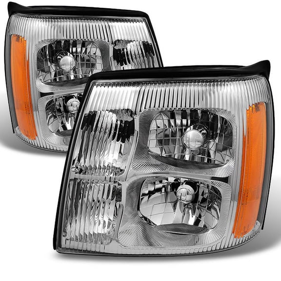 AKKON - For Cadillac Escalade Chrome Clear HID Xenon Type Headlights Front Lamps Replacement Pair