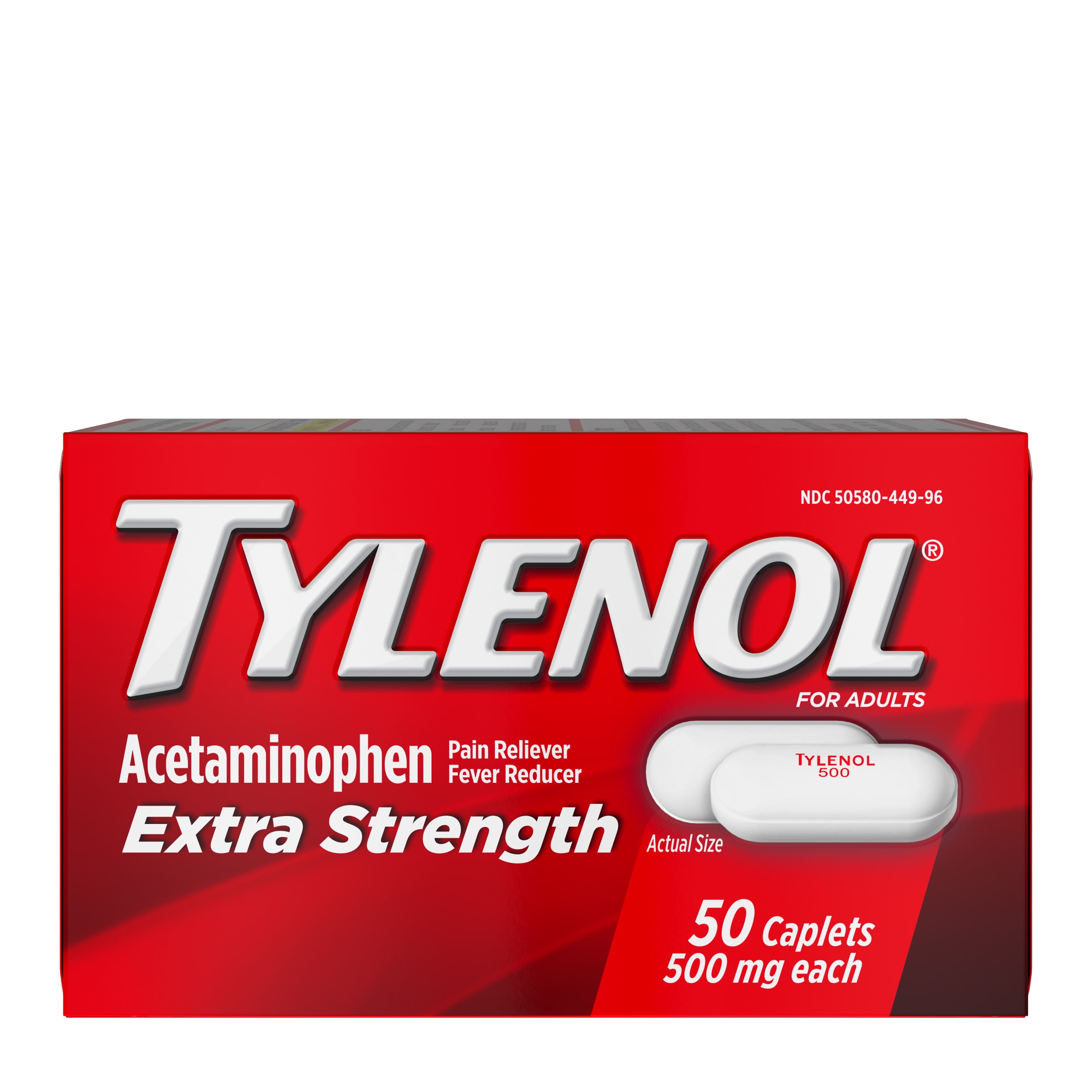 Tylenol Extra Strength Caplets with 500 mg Acetaminophen, 50 ct