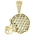 thumbnail image 3 of 10K Yellow Gold Genuine Diamond Football Helmet Pendant 1.40" Pave Charm 0.90 CT, 3 of 5