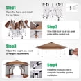 thumbnail image 5 of COBIZI 16' x 16' Pop-Up Gazebo Canopy Tent with Netting, Adjustable Height Outdoor Patio Shelter with Vented Top, 256 Sq. Ft. Shade for Backyard, Garden, Party, Brown, 5 of 9