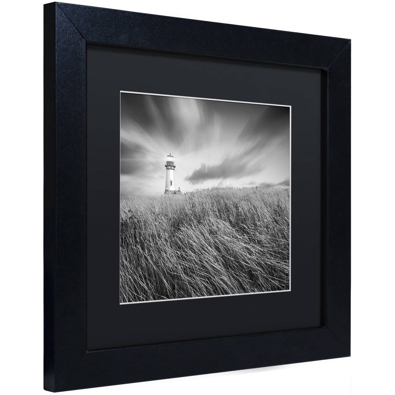 Moises Levy 'Yaquina Lighthouse III' Black Matted Framed Art