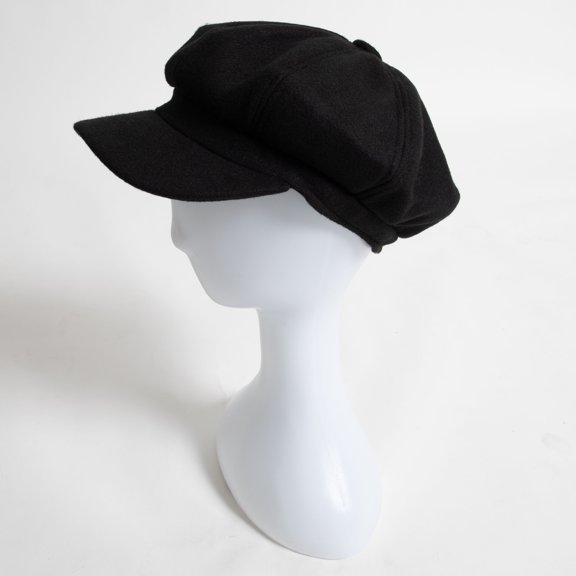 Lelaffet Women's Baker Boy Newsboy Cap for Women Warm Slouchy Hat Tweed Cabbie Cute Hats for Girls Black