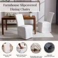 thumbnail image 3 of Dayalane Slipcovered Parsons Dining Chairs Set of 6, Modern Farmhouse High Back Linen Upholstered Chair with Removable Skirted, Classic Wooden Side Kitchen Chairs for Dining Living Room, Beige, 3 of 10