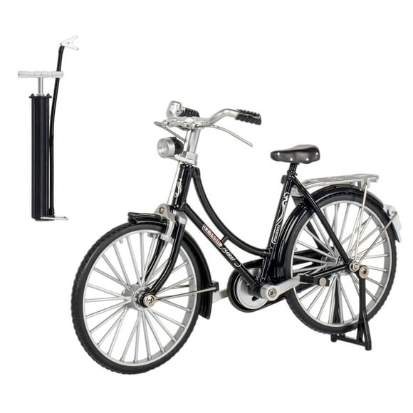 Baohd Vélo de Montagne pour Femmes en Alliage d'Aluminium Modèle 7-14 Ans Décoratif 1:10 Cycle de Simulation Jouet pour Enfants avec Mini Pompe Noir