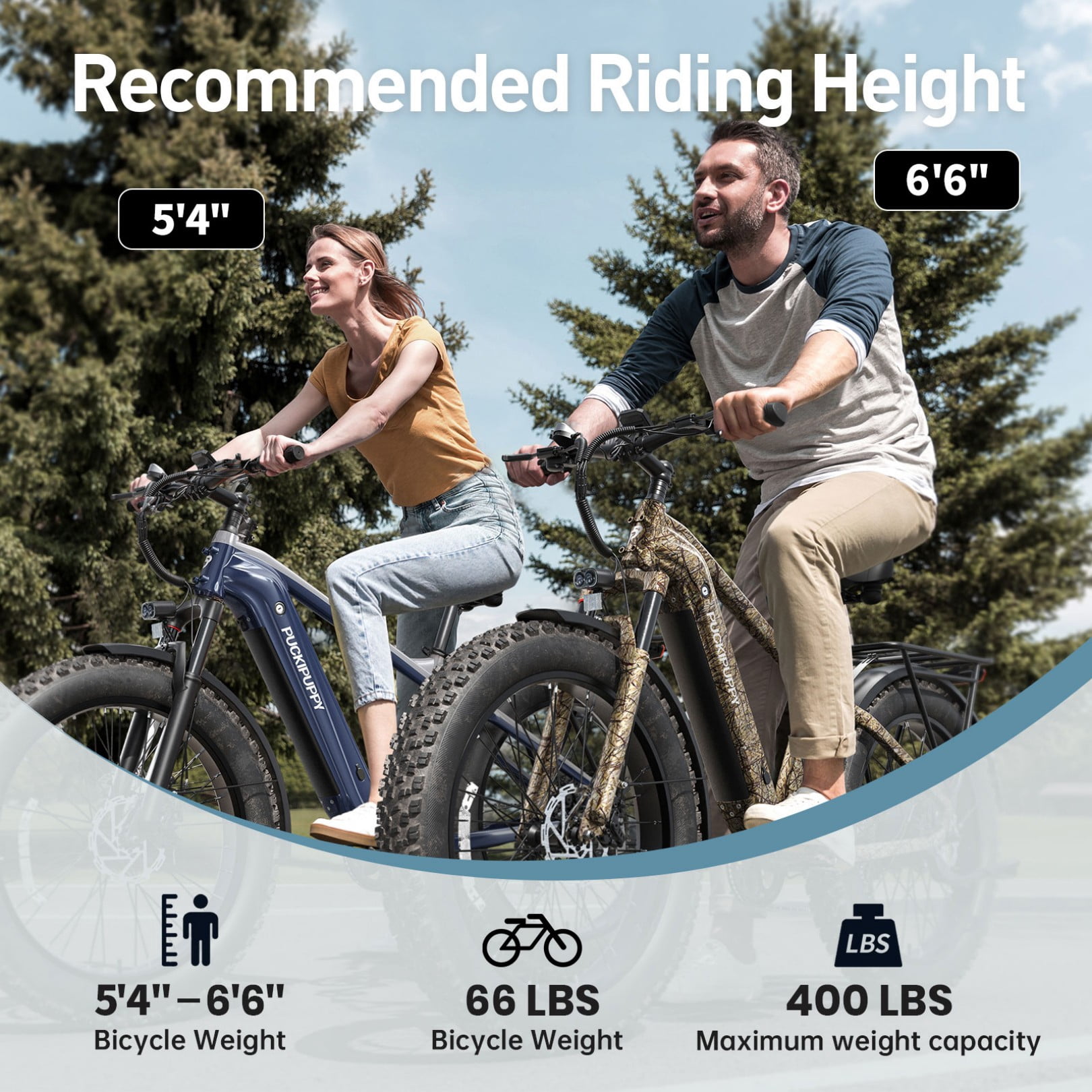 PUCKIPUPPY Electric Bike for Adults 28mph Top Speed 60Miles Max Range 960W Peak 26" Fat Tire Electric Mountain Bike 48V 15AH Removable Battery Ebike 7 Speed off Road E Bike, Comply with UL2849 By SGS