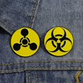 thumbnail image 3 of shiyou-Radiation Hazard Identification Enamel Pin Yellow Metal Badge Brooch As Danger Sign Label, 3 of 4