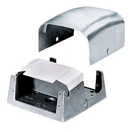 Hubbell Wiring Systems FR80AL Brushed Aluminum 2 Gang Pedestal Service Fitting for PT7XC 3" Core Hole Two-Piece Unit, 4-1/2" Length x 4-3/8" Width