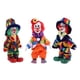 thumbnail image 1 of Figuras de muñeco payaso, modelo artesanal para decoración del hogar, regalo coleccionable, 18 cm 3 piezas verde rojo naranja, 1 of 9