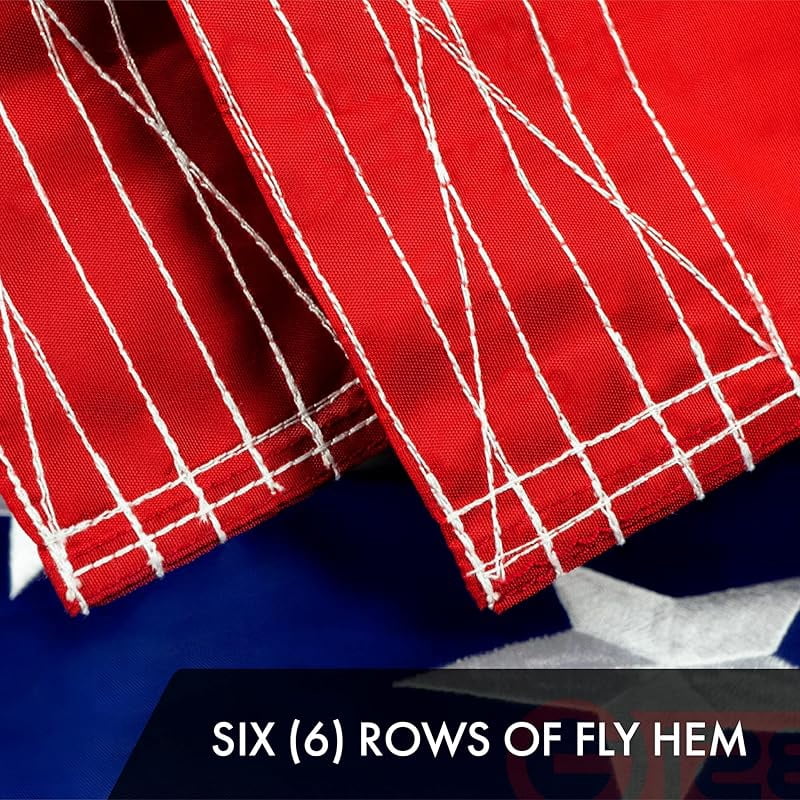 American USA Flag Tough Weave Series Embroidered 210D Polyester | Country Flag, Embroidered Stars, Sewn Stripes, Indoor/Outdoor, Vibrant Colors, Brass Grommets
