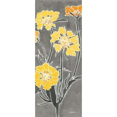 Cloisonne Beauty II Gray Canvas Art - Shirley Novak (24 x 48)