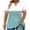 Sky Blue, variant on Posijego Plus Size Tops for Women V Neck Summer Short Sleeve T-Shirts Color Block Loose Casual Dressy Blouse