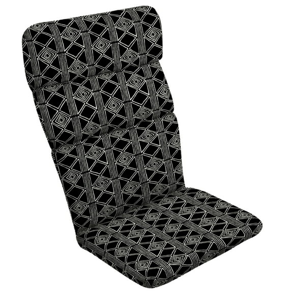 ARDEN Outdoor Rocking Chair or Adirondack Cushion, 20 x 17, Water Repellent, Fade Resistant 17 x 20, Black Global Stripe