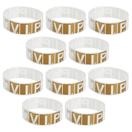 100 Pcs Paper Wristbands for Events Vip Bracelets Child Golden