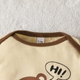 thumbnail image 6 of WIBACKER 1-18M Infant Baby Boy Cute Bear Romper+ Pants+ Hat 3PCS Cotton Toddler Girl Outfit Set, 6 of 10