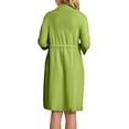 thumbnail image 4 of longantii Women's Post Surgery Mastectomy Robe with 4 Internal Drain Pockets 3/4 Sleeve Pajama Dress Shirt Warm Loose Housecoat Light Green L, 4 of 9