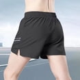 thumbnail image 2 of XFeng Men Quick Dry Athletic Shorts Elastic Waist Split‑Hem Running Workout Shorts, 2 of 5