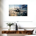 thumbnail image 3 of Elephant Stock F35 Fighter Jet Wall Art - Horizontal Multi Panel Canvas - Living Room Wall Decor - Military Multi Panel - Blue And White Decor - 33" x 20", 3 of 8