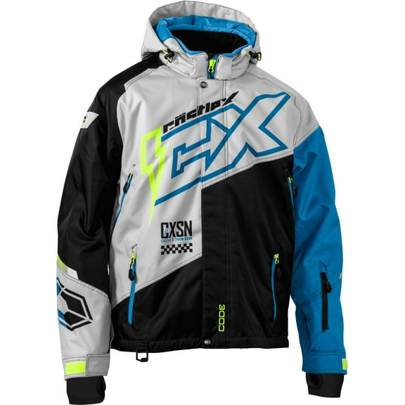 Castle X Code G5 Mens Snow Jacket Silver/Black/Process Blue LG