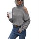 thumbnail image 1 of Suéter De Mujer Suéter De Cuello Alto Dobladillo Suelto Lado Izquierdo Hombro Cálido Mantener Suéter Femenino Gris Oscuro S, 1 of 8