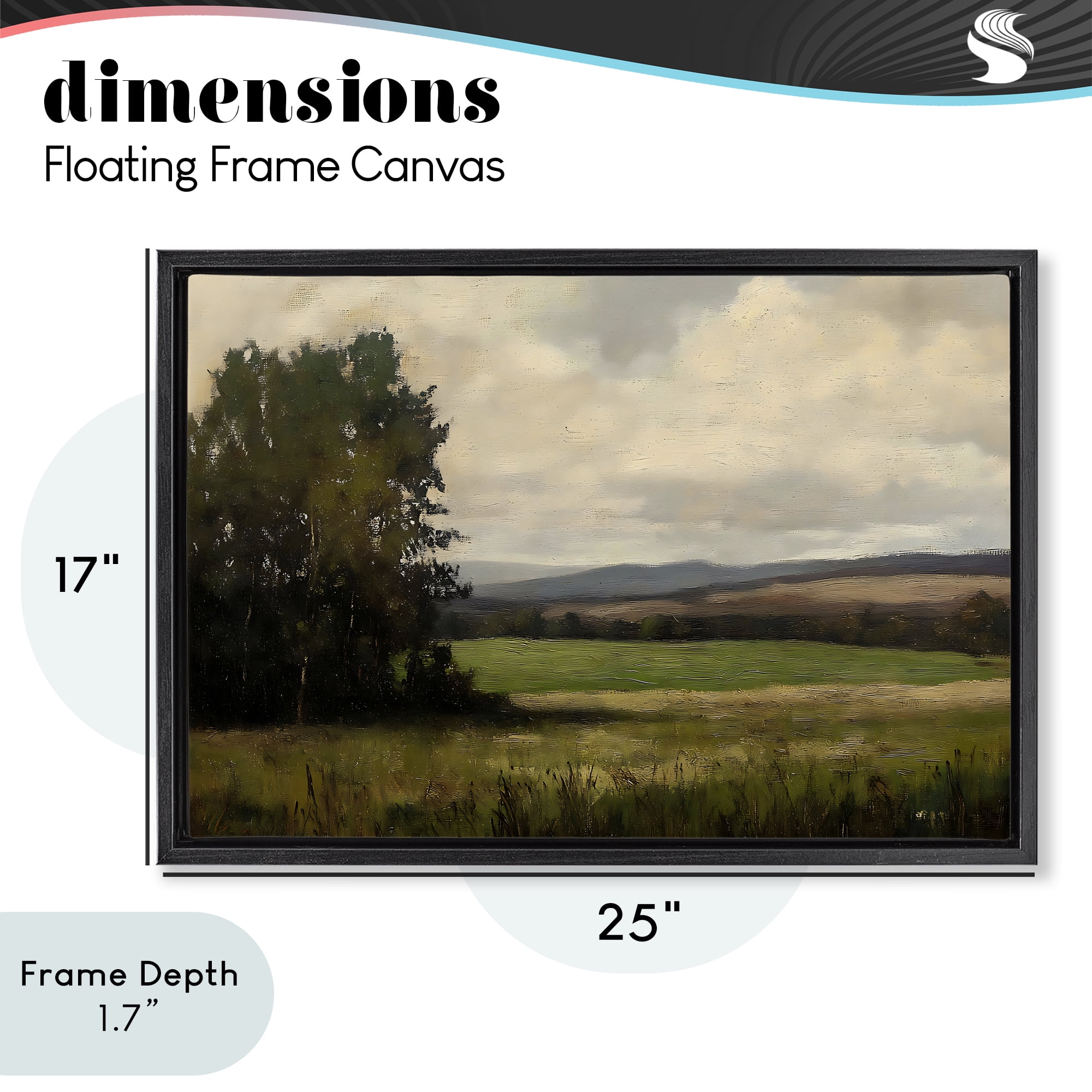 Stupell Industries Hills In The Distance Black Framed Floater Canvas Wall Art, design by Creative Studio