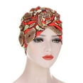 thumbnail image 4 of Women Knotted Headwraps African Turban Pre-Knotted Beanie Bonnet Headwraps, 4 of 8