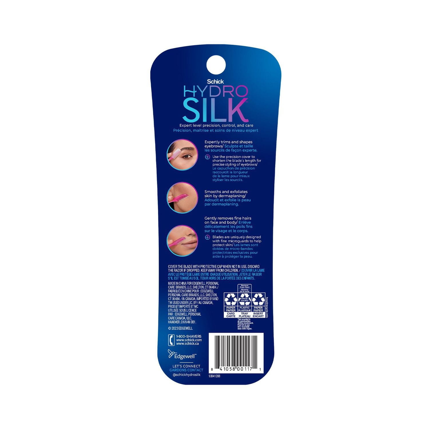 Taille-sourcils et rasoir exfoliant pour le visage Hydro Silk Touch Up de Schick