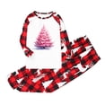 thumbnail image 3 of Your-Sty Pink Christmas Tree Print Christmas Family Matching Pajamas Christmas Pjs Holiday Nightwear Sleepwear Sets Long Sleeve Pjs, 3 of 8