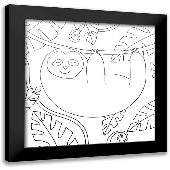 Varacek, Pam 12x12 Black Modern Framed Museum Art Print Titled - Sloth