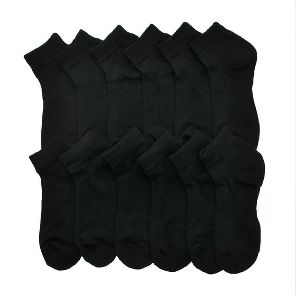 Swan Ankle Unisex Women's Men's Socks with Arch Support and Cushioned Soles (12-Pairs)