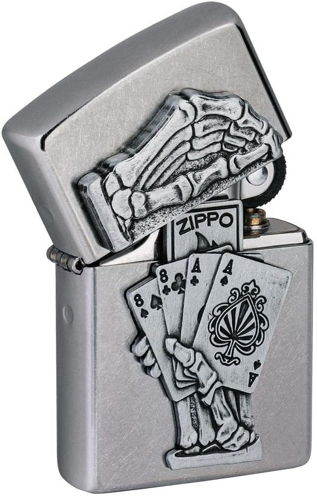Personalized Custom Message Engraved on Back Ace of Spades Zippo Windproof Lighter (Dead Mans Hand) 49536