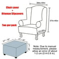 thumbnail image 4 of Stretch Wing Chair Cover Bundles Ottoman Slipcovers, Velvet Washable Wingback Chair Cover And Square Ottoman Cover For Living Room-Black-Set Of 2, 4 of 7