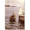 thumbnail image 1 of Ceramic Tile Mural-Anders Zorn Waterfront Painting 81. 17" w x 25.5" h using (24) 4.25 x 4.25 ceramic tiles, 1 of 3