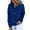 Blue, variant on LEAVINGSUO Cardigan Sweaters for Women,Women Casual Solid Zipper Splicing Loose Hooded Long Sleeve V-Neck Tops